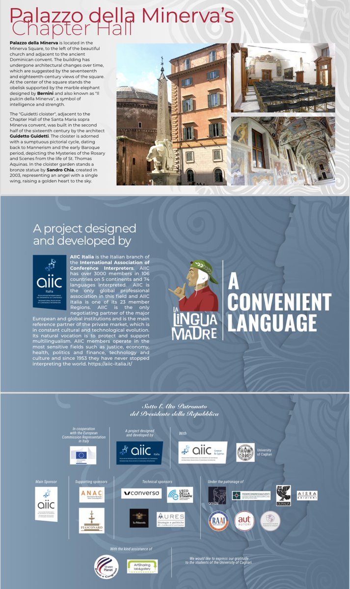 La Lingua Madre taking place on Feb. 21,2024 at 14.30 Rome time will also be broadcast from the Sala Capitolare of the Senate in Rome. This beautifully curated event is organised by AIIC Italia with the participation of AIIC Greece and Italy, enjoy! <a href="/interpretiaiic/">AIIC Italia</a> #lalinguamadre