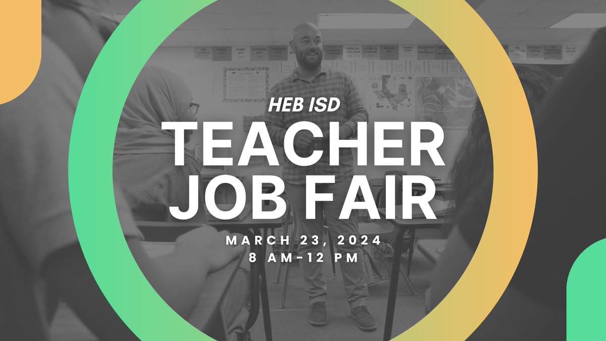 Calling all educators! Are you interested in teaching for HEB ISD? Click on the link below to complete the 2024-2025 HEB ISD Teacher Job Fair Interest Form. @HEBISDpeople #hebisdtheplace2b

👉tinyurl.com/hebisdjobfair