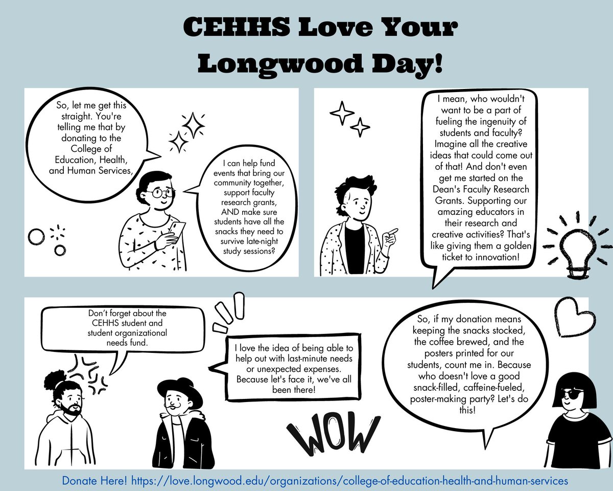 Love your Longwood Day is right around the corner! On March 20, 2024 use the link to donate to CEHHS! #loveyourlongwoodday2024 #lovelongwood #longwooduniversity #march20 #CEHHS#longwoodspirit #showlongwoodlove