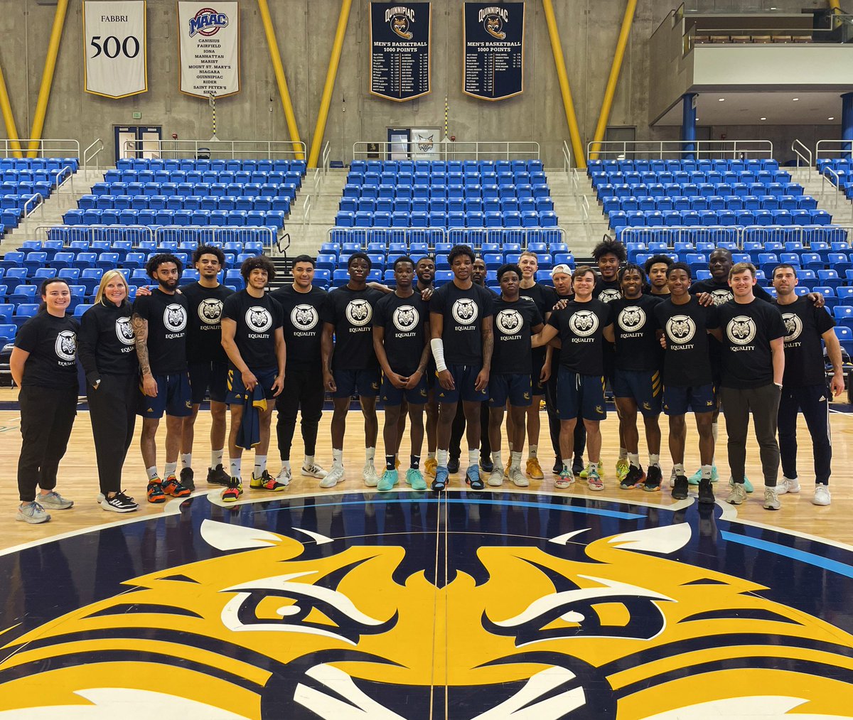 Rocking our equality shirts for Black Out Day!

This initiative is in honor of Black History Month and in support of Quinnipiac student-athletes of color.

#BobcatNation x @QuinnipiacSAAC