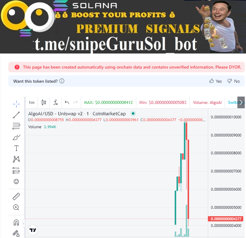 snipeguruvol's tweet image. 5Mins| 2k+ buy| &amp;gt;50 trader  detected 🚨
📌 Name: #AlgoAi
📝 CA: 0x1d9cbAA4ECdc3830Aa0268404551f76761C57817
└─🛑 Contract holds 0% of Token supply!

🔐SNIPEscore 65/100
  ⚠️High Risk Issues 2

  ⏰ Pair age: 36m
📜 Contract Verify ✅
👨‍💻 Owner:✅RENOUNCED
🔥Percent LP #BURN: 100%…
