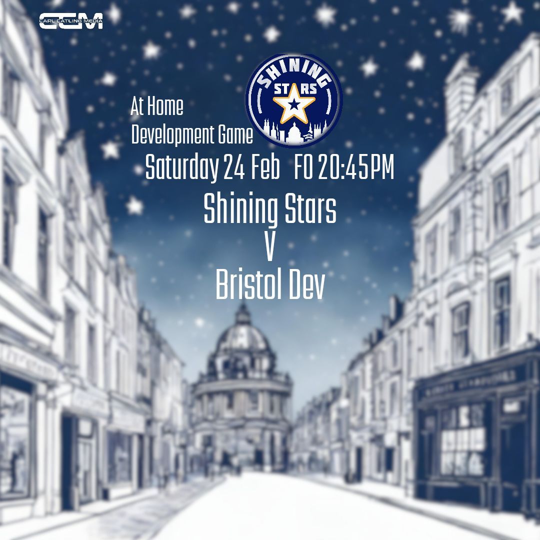 This Saturday 18:30pm - <a href="/MidnightsHockey/">Oxford MidnightStars</a> 🏒⭐️

Free entry ✅️
Oxford Ice Rink 📍

Can we have another great crowd at home AND can Midnight make it 3 home wins in a row?
 
Join us Saturday to find out 😀

FOLLOWED BY - Oxford Shining Stars v Bristol Dev