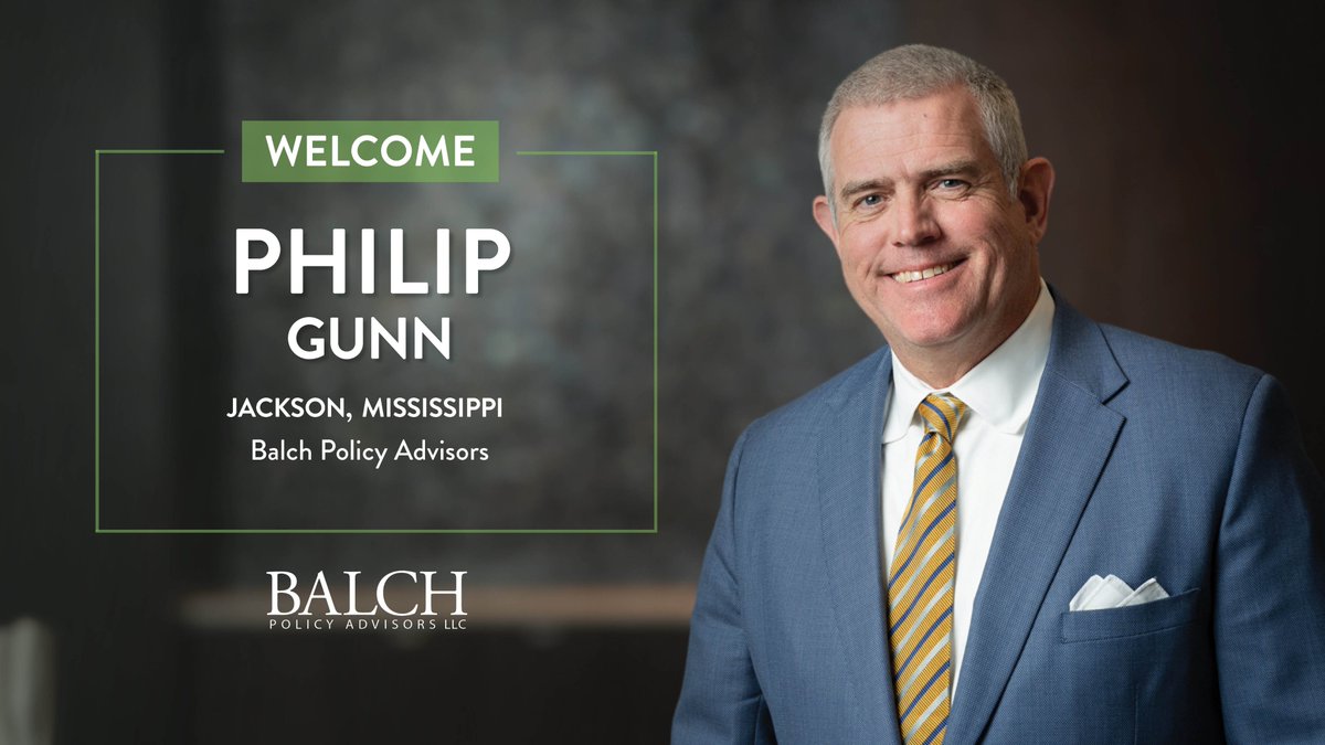BalchBingham's tweet photo. We are thrilled to welcome Philip Gunn, former Speaker of the Mississippi House of Representatives, as he joins Balch Policy Advisors, LLC in our Jackson, MS office to strengthen the firm’s Public Policy & Government Relations Practice. #BalchGrows
More: https://t.co/B3B98mb8l9 https://t.co/bC5PApGn6P