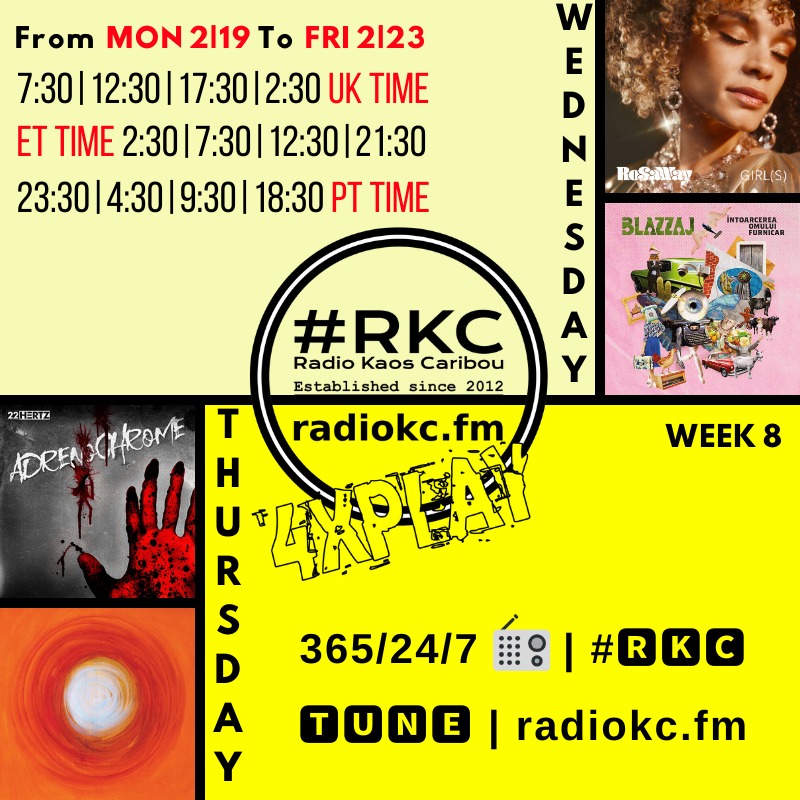 🔊#ONTHEAIR │ Non-Stop Eclectic Music MiX

⏲️ Next Prog │ 12PM UK
❓Ralph/Brian #REPLAY5

⏲️12:30PM UK
❓2nd #WEDNESDAY 𝟰𝘅𝗣𝗟𝗔𝗬𝗦
<a href="/ROSAWAYmusic/">ROSAWAY</a> │ Blazzaj

⏲️12:40PM UK
❓Non-Stop Eclectic Music MiX

🎧on #🆁🅺🅲 📻 radiokc.fm
▂▂▂▂▂▂▂▂▂▂▂▂▂▂