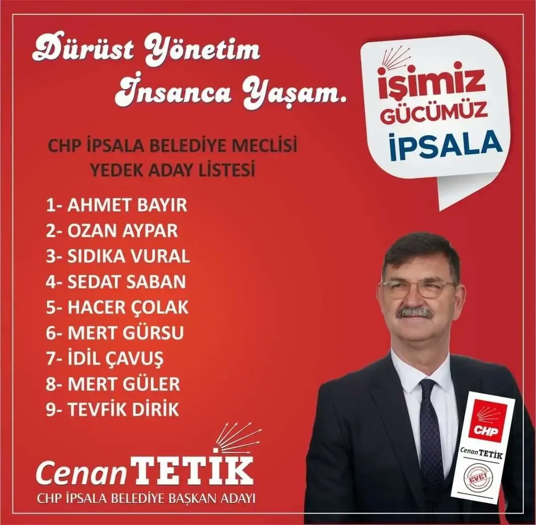 Gençlik Kolları Başkan Yardımcımız Mert Güler İpsala Belediye Meclis Üyesi Yedek Aday Listesine Seçilmiştir. Yolu Açık Olsun Başarılar Dileriz.

#KentleriGençlerYönetecek 
#İşimizGüzümüzİpsala