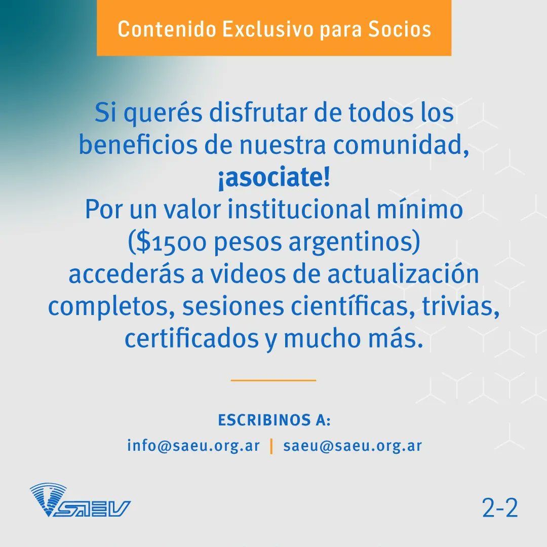 saeu_oficial (@oficialsaeu) on Twitter photo Sumate a la comunidad de Socios SAEU y disfruta de la plataforma de contenidos académicos exclusivos!
Para más info escribinos a info@saeu.org.ar / saeu@saeu.org.ar Sumate a la comunidad de Socios SAEU y disfruta de la plataforma de contenidos académicos exclusivos!
Para más info escribinos a info@saeu.org.ar / saeu@saeu.org.ar