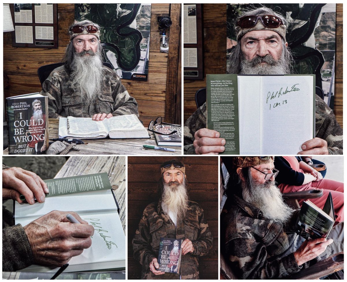 ::: Book News ::: @DuckDynastyAE Patriarch Phil Robertson (@DuckCommanderPR) Boldly Shares New Book: ‘I Could Be Wrong, But I Doubt It: Why Jesus Is Your Greatest Hope on Earth and in Eternity’ – Out March 12th Read more at bit.ly/3UL1nFK Courtesy of @HogansonMedia