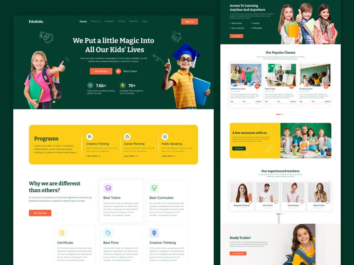 DynamicWebMatri's tweet image. Education Platform Website
- WordPress and Elementor Pro
- Landing page design
- Website SEO
- Website Maintenance
- Website performance optimization