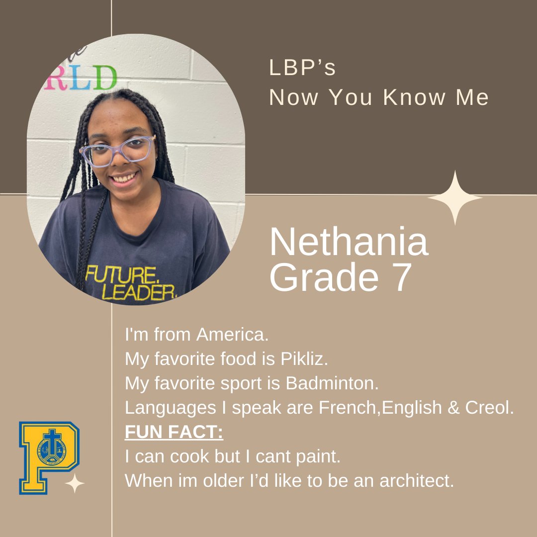 Todays, LBP'S NOW YOU KNOW ME series features Nethania.
<a href="/ocsbequity/">@OCSBEquity</a>
#ocsb #ocsbbecommunity #BlackHistoryMonth #ocsbBlackHistoryMonth #WeAreLBP