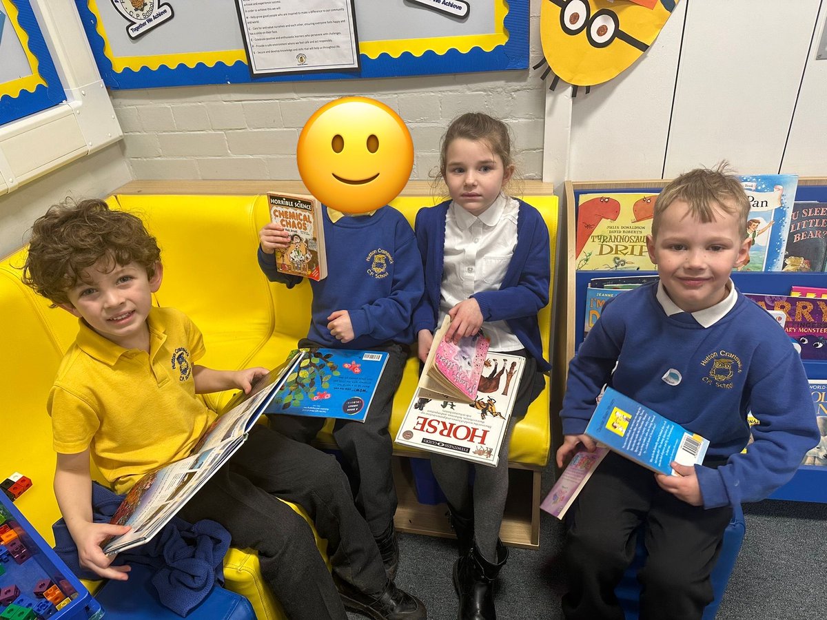 Year1_HCPS's tweet photo. Checking out fiction and non-fiction books in our amazing school library. 😊 ⁦@HuttonCran⁩ https://t.co/vTcBYvHpXC