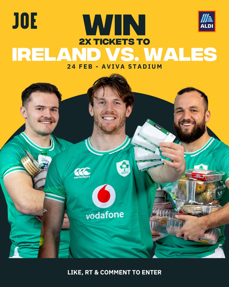 Now this is a good’un! ☘️👀 Ireland vs Wales this Saturday - who wants to go? You know what to do ⬇️ All thanks to Aldi Ireland- the Official Fresh Food Partner of Irish rugby. 🏉