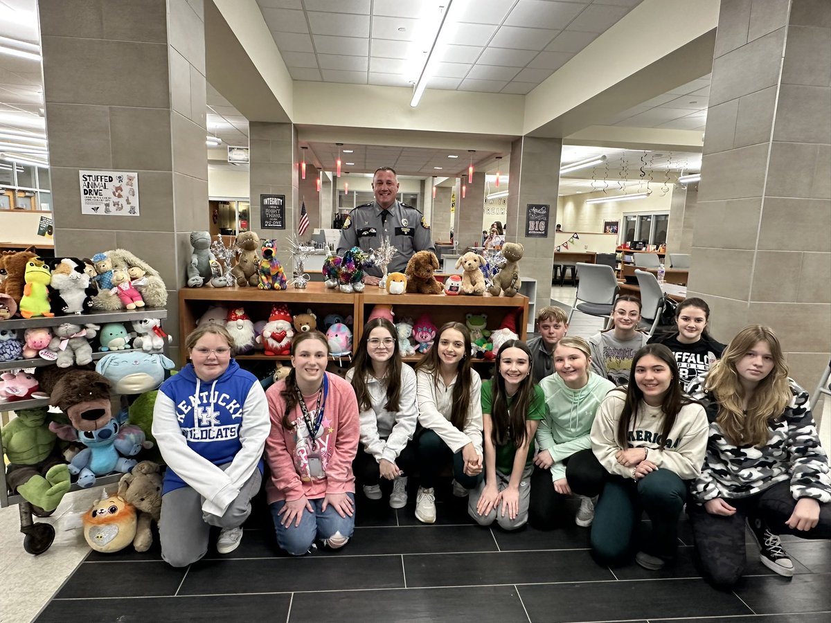 This amazing group of students (KUNA) put together a wonderful stuffed animal donation drive to support police efforts when dealing with cases of domestic violence! #ABOVEandBEYOND @BoydCoSuper @BCPSdistrict @BCMS_Principal