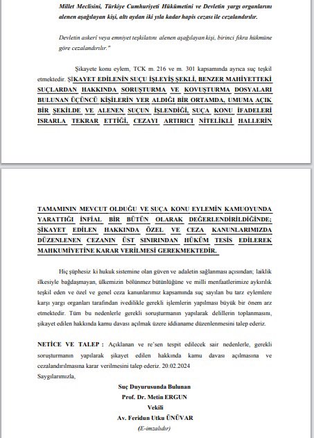 Gazi Mustafa Kemal Atatürk'e hakaret eden hadsize karşı Ankara Cumhuriyet Başsavcılığı'na suç duyurusunda bulundum.

Atatürk, Türk Milletinin ebedi lideri ve vazgeçilmez değeridir. 

Savcıları derhal harekete geçmeye çağırıyorum!