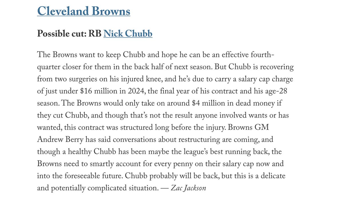 Rob_Shenanigans's tweet image. The #Browns might cut Nick Chubb to create cap space according to multiple reports. So help me god, if this team gets rid of Nicholas Jamaal Chubb to accommodate Watson's contract, I cannot be held responsible for my actions. #DawgPound
