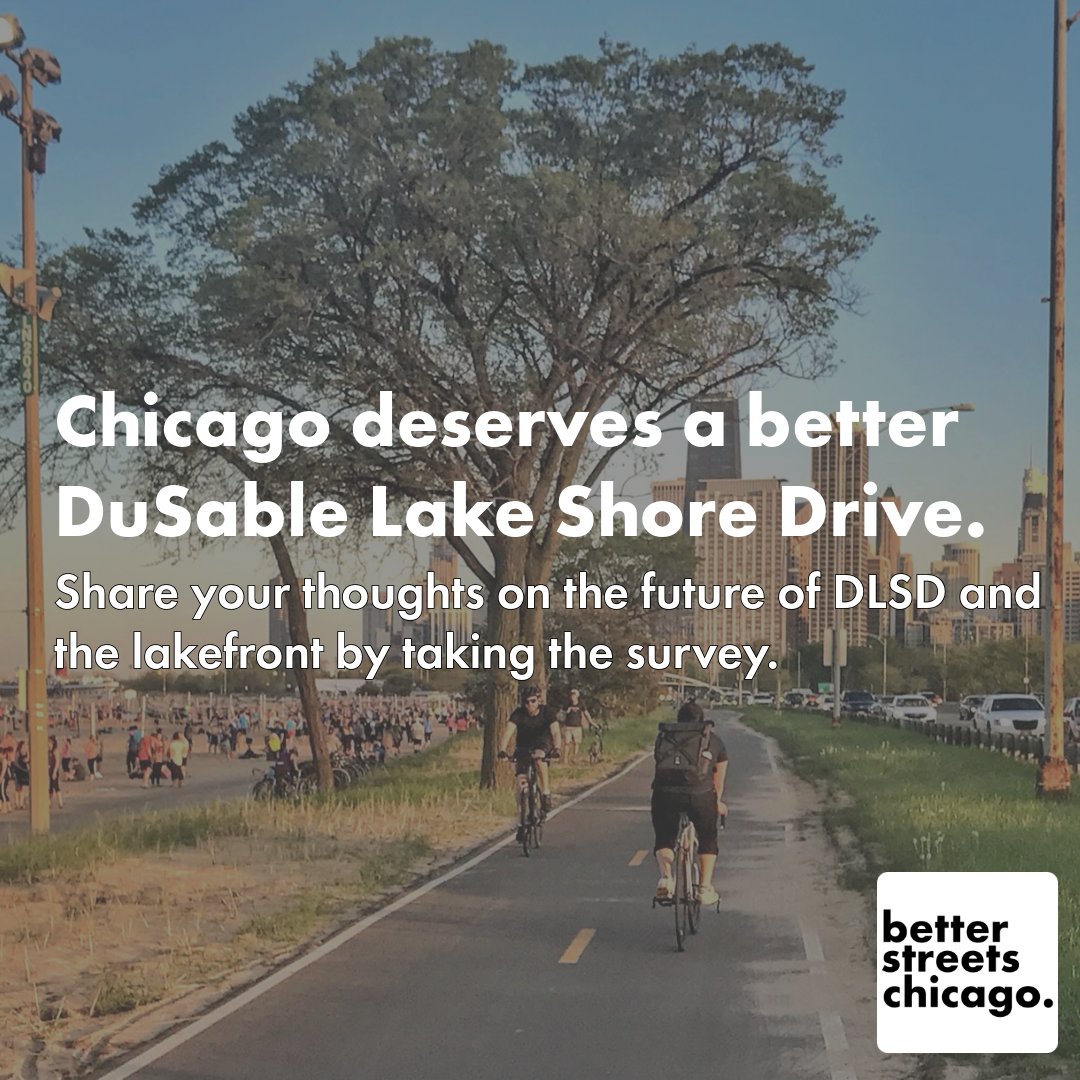Whose lakefront? Our lakefront! DuSable Lakeshore Drive is slated to be rebuilt in the coming years, and our friends at @chi_streets think YOU should have a say in any redesign. English survey here: surveymonkey.com/r/FLSMWHL Spanish survey here: surveymonkey.com/r/553R2W6