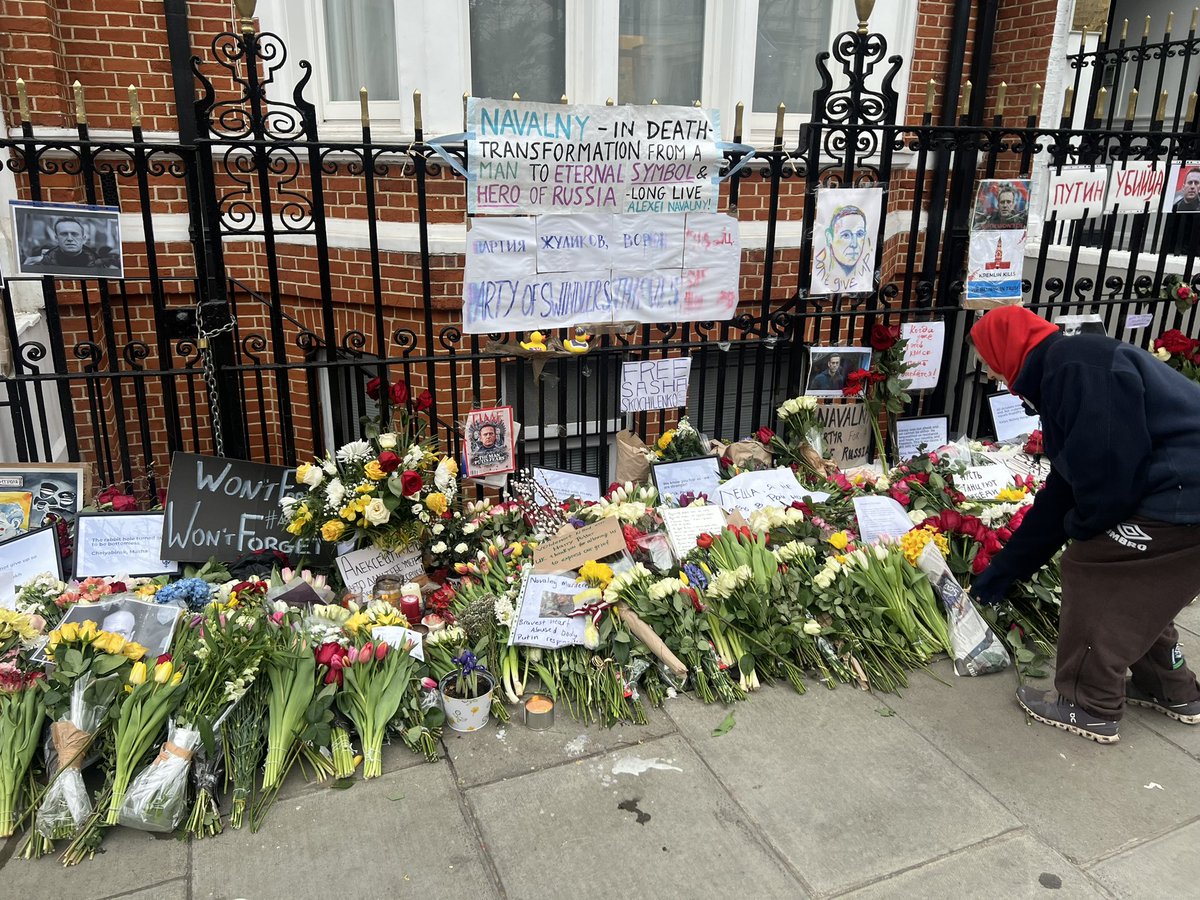 Outside the Russian Embassy on Kyiv Road