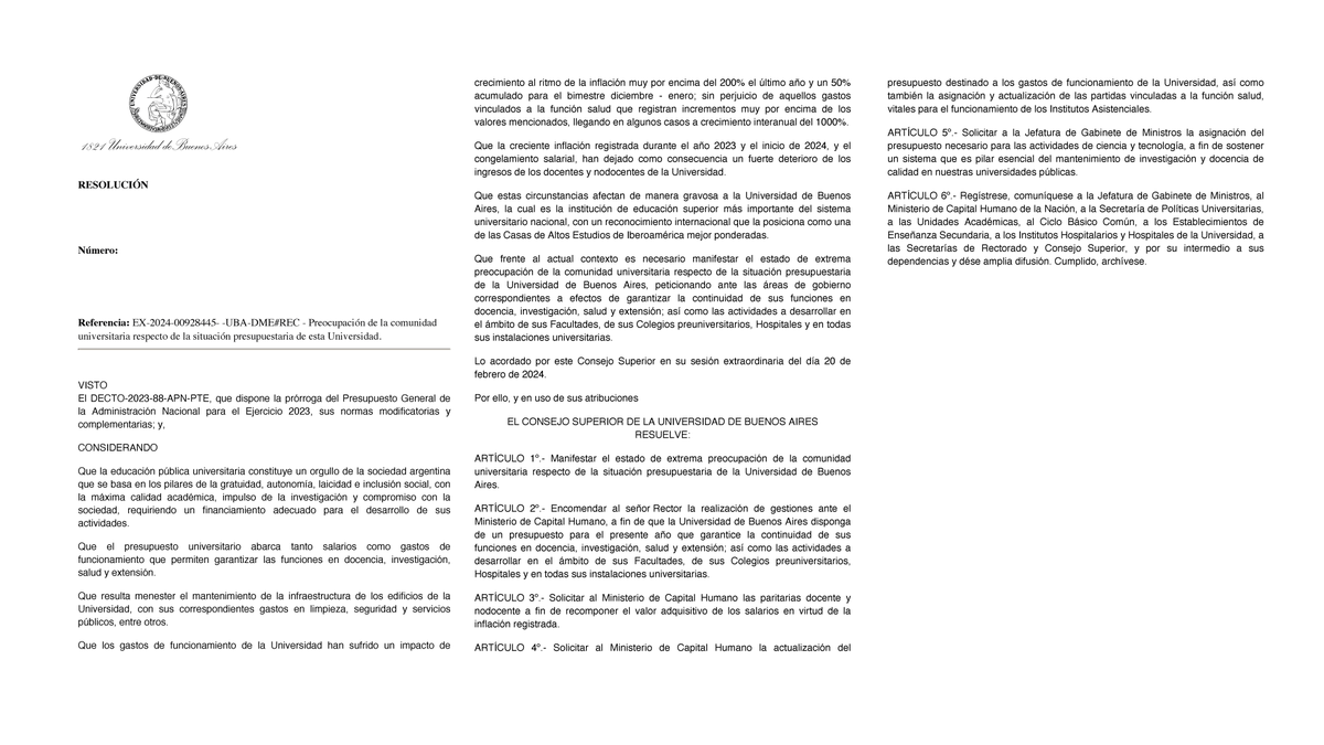UBAonline's tweet photo. La educación pública universitaria constituye un orgullo para la sociedad argentina, y requiere un financiamiento adecuado para el desarrollo de sus actividades.

Leé la resolución ⬇️ https://t.co/Qlw4zSfrf4