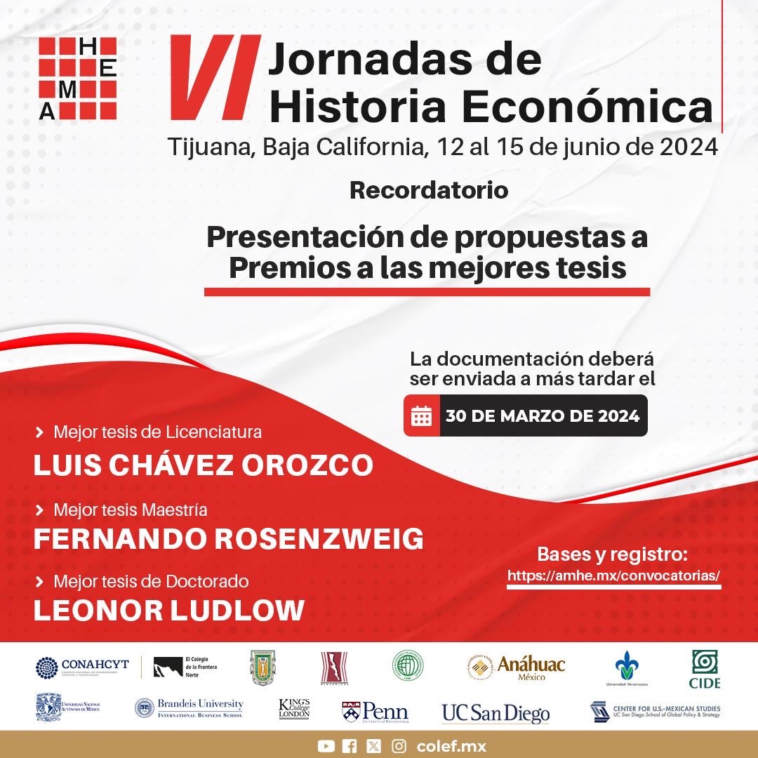 Recordamos que la presentación de propuestas a premios a las mejores tesis tiene como fecha límite el 30 de marzo del 2024.