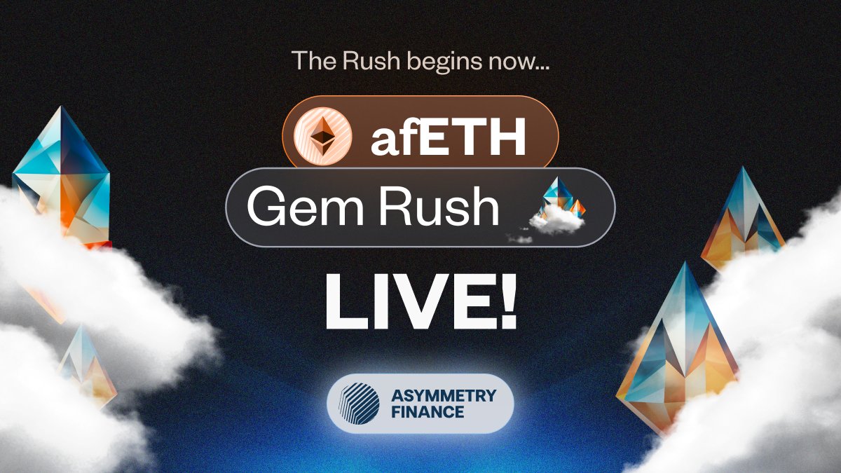 afETH is LIVE!

- Stake your ETH to earn 11%+ real yield. 💎
- Let the Gem Rush commence.💠

Only at asymmetry.finance

The new era of Liquid Staking has begun.