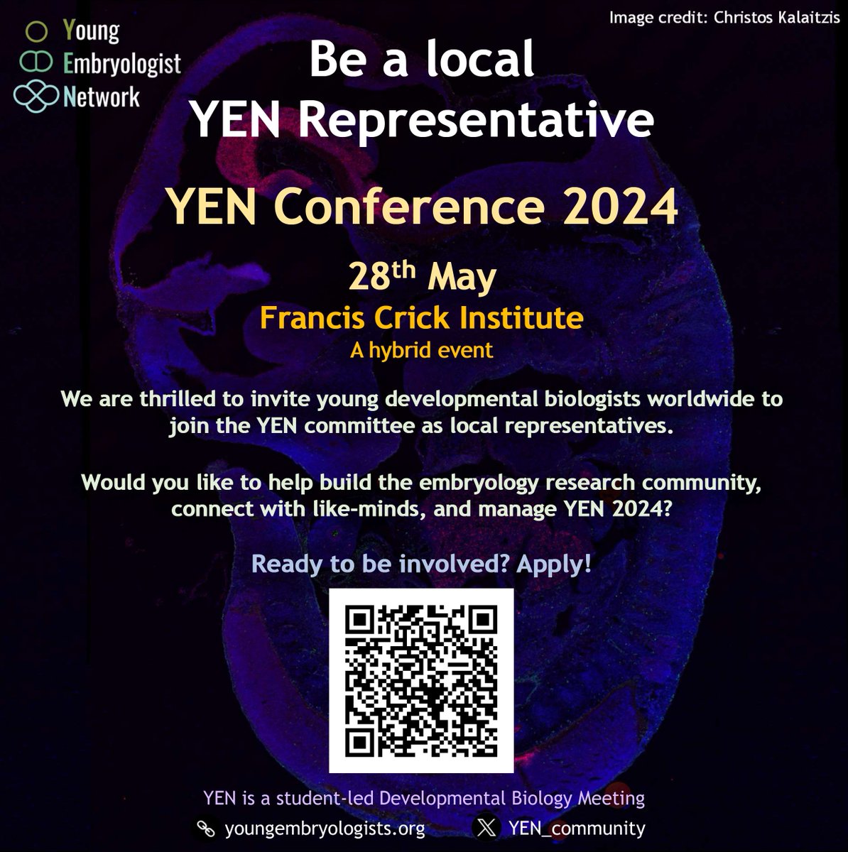 Calling all young researchers! Be part of YEN 2024 as a local representative! Help to connect a global network of researchers, and manage our hybrid format. Scan the QR on the poster or click the link below: forms.gle/wyYLVQpPyKk8ZL… We need YOU, don’t miss the opportunity!