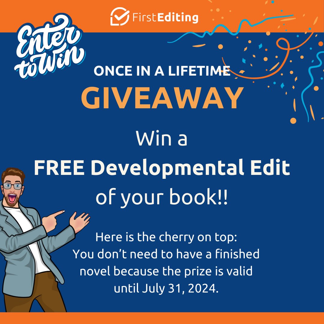 Level up your writing game! ⬆️ Up for grabs: a $1000 voucher for book editing! **Win a FREE Developmental Edit worth up to $1000! ** Sign up today! bit.ly/3Qm54iK #writerslift #firstediting #writer
