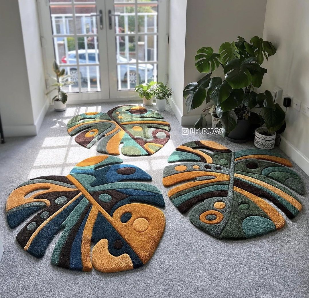 Monstera rugs by Im.rugs on IG