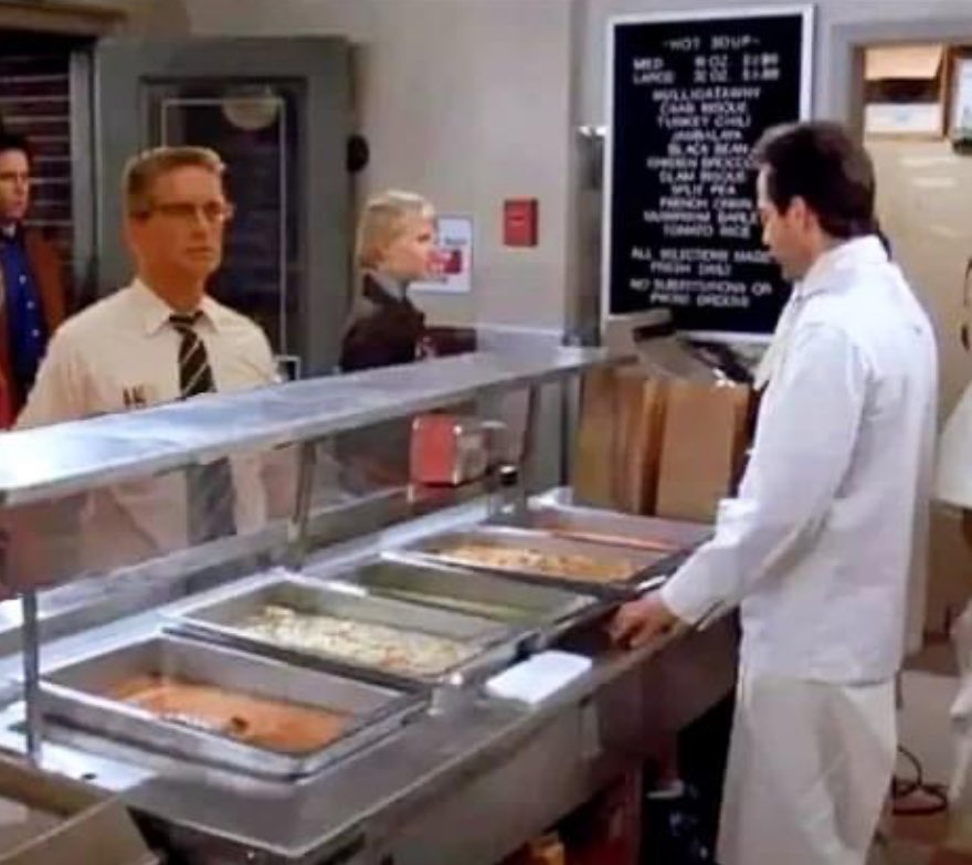 How will this play out? 
#soupnazi @JerrySeinfeld #fallingdown #seinfeld