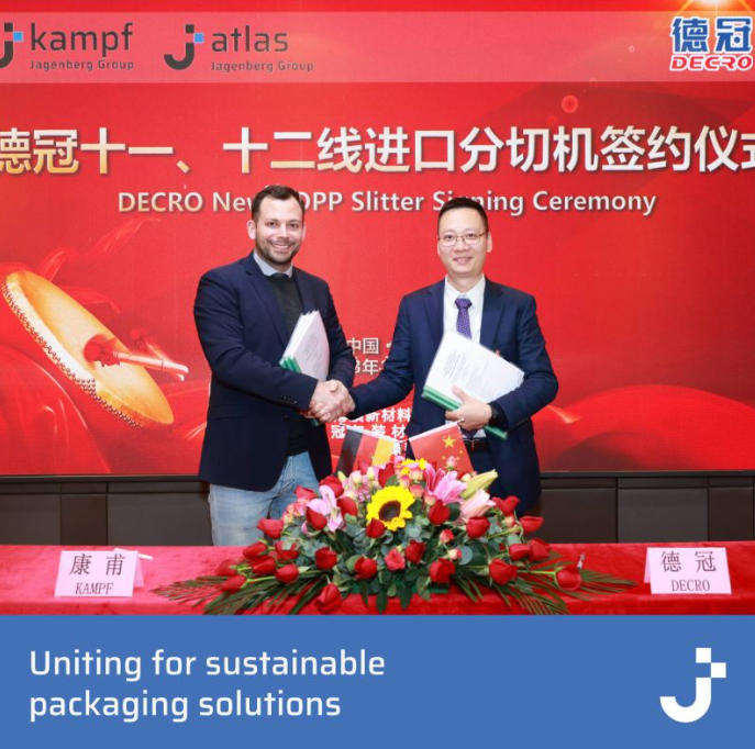 DECRO and Kampf/Atlas Unite for Sustainable Packaging Solutions! Guangdong Decro Film New Materials Co., Ltd just ordered two #Atlas ProSlitter 89/12 CRRO BlackLine machines! kampf.de/newsroom/news/…