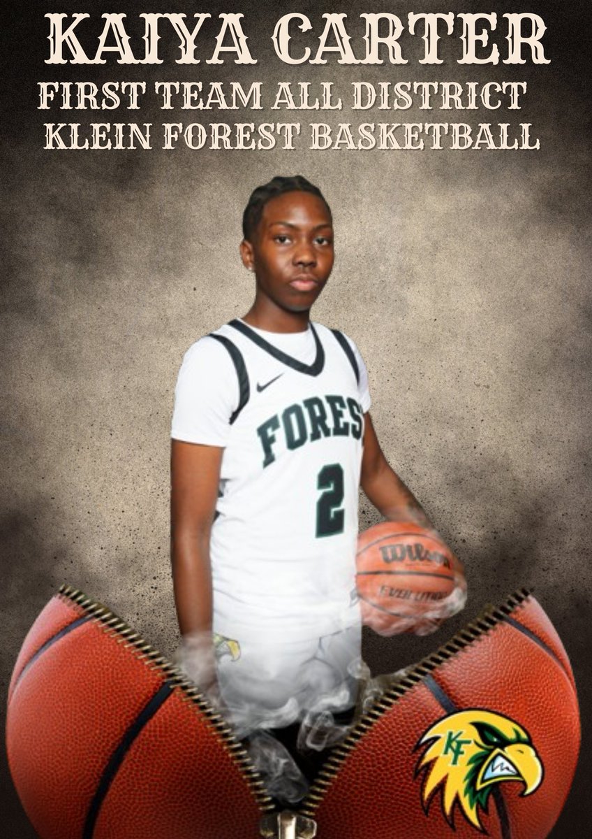 Congratulations to Kaiya Carter on being selected First Team All District! Your hard work and dedication on the court have not gone unnoticed. We appreciate all that you contribute to the team. Keep up the amazing work! #AllDistrictFirstTeam 🏆👏🏼KFGBB @KleinForest @1CoachVaughn