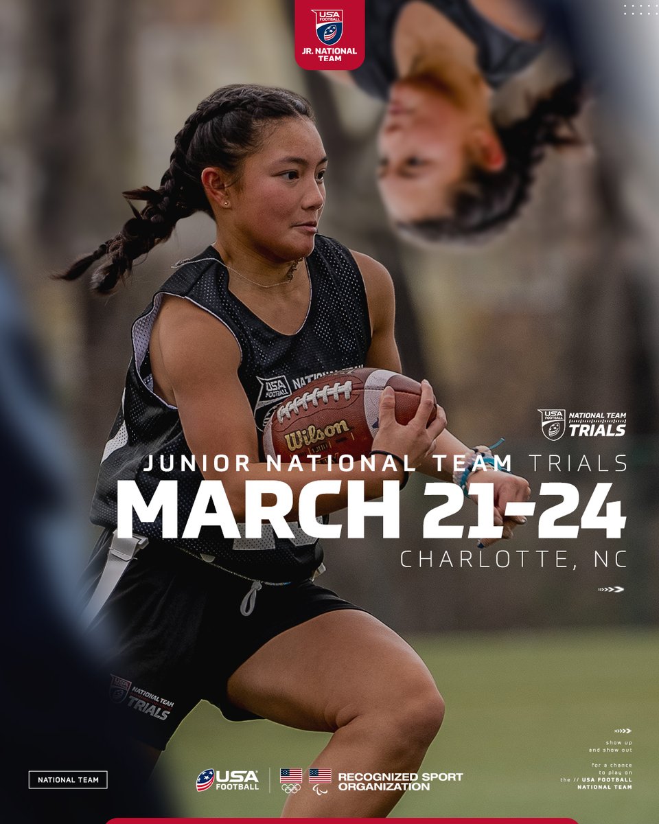 Mark your 🗓️

Junior National Team Trials are up in March ✅

#RepTheFlag #GoldStandard #FlagFootball