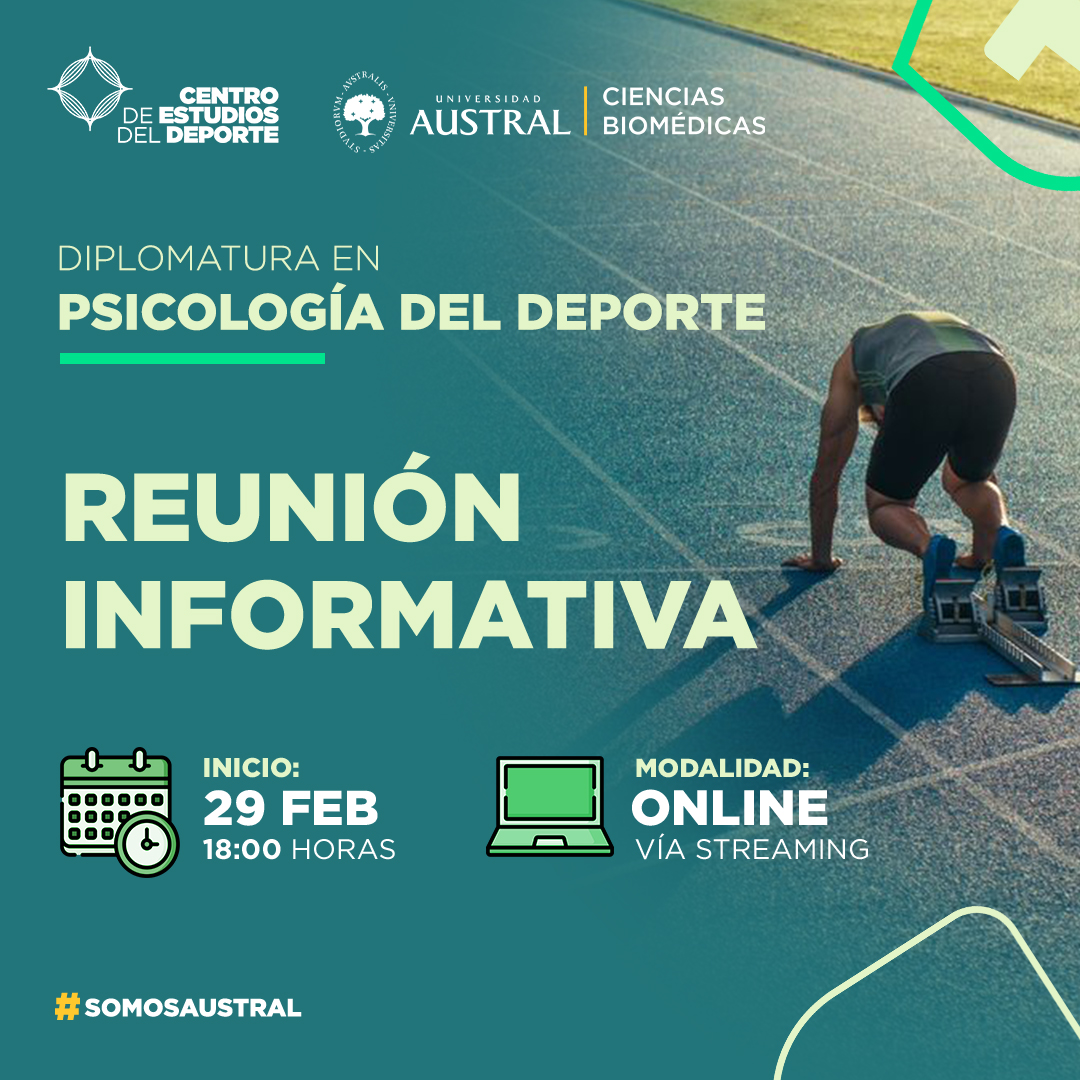 📣Te invitamos a participar de nuestra próxima Reunión informativa  - de la Diplomatura en Psicología del Deporte.

ACTIVIDAD NO ARANCELADA

🗓Fecha: 29.02.2024
🕒Hora: 18:00 h (ARG)
💻Modalidad: online

👉Reservá tu lugar:

austral.edu.ar/reunion-inform…