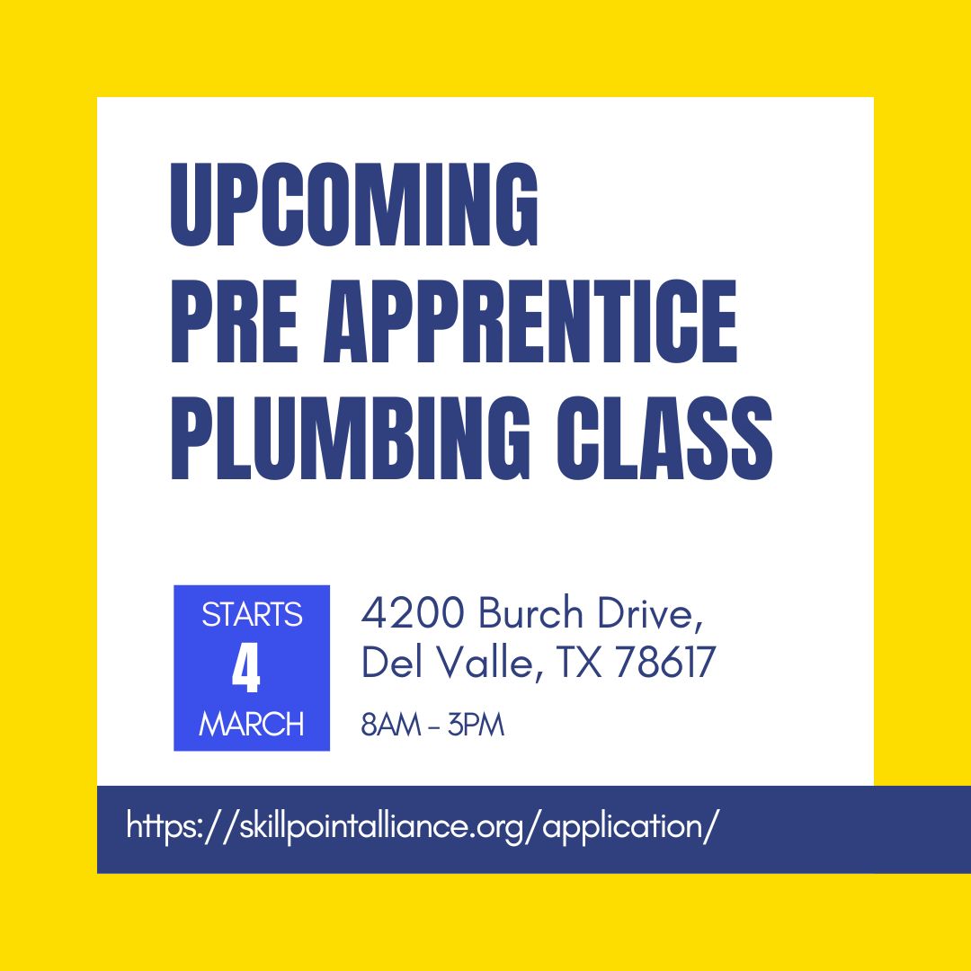 Apply to be a part of our upcoming plumbing class!

 #PlumbingClass #SkillpointAlliance