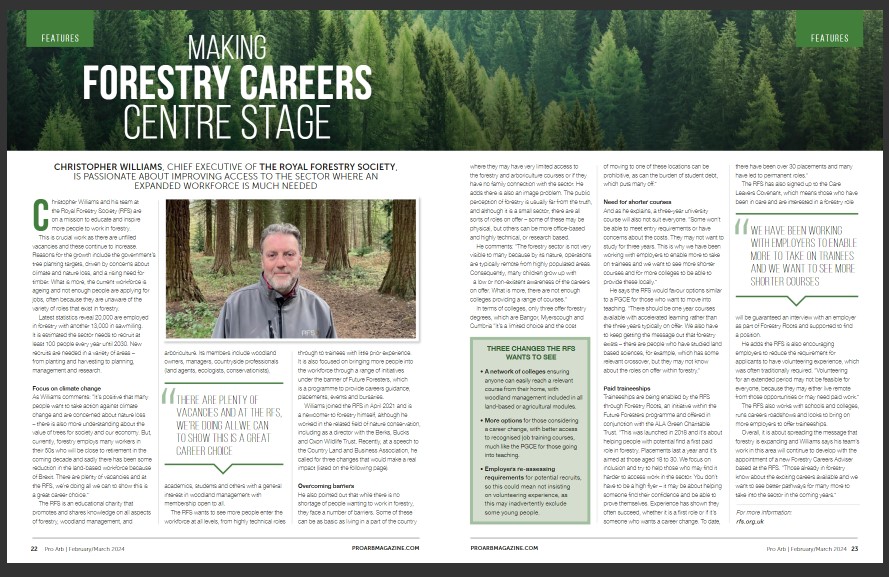 royal_forestry's tweet image. "There are plenty of vacancies and at the RFS we're doing all we can to show this is a great career choice."
RFS CEO, Christopher Williams, "Making Forestry Careers Centre Stage", @ProArbMagazine🌲
Explore the complete issue: ow.ly/SWpw50QB4LQ
#ForestryCareers #ForestryJobs