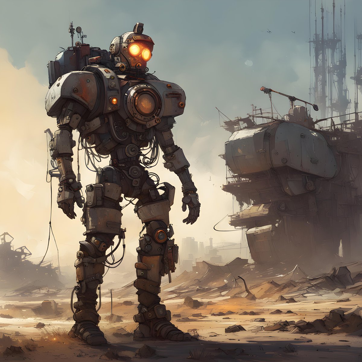 It's a Robots World #MetalWasteland #postapocalypse #PostHumanWorld #DystopianFuture #Robot #ai #digitalart #art #artificialintelligence #aigenerated #generativeai #machinelearning #aiart #aiartworks #aiartistcommunity #aiartist