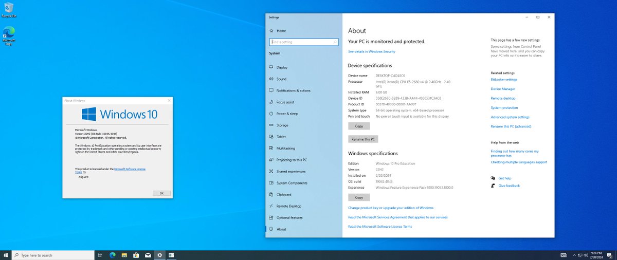 WZorNET's tweet photo. 🧵Download Windows 10 Version #22H2, (#UpdatedFebruary2024) #CONSUMER/#BUSINESS from #MSDN via Torrent👇
📋OS Build 19045.4046.vb_release_svc_prod1.240131-1743 with #KB5034763
✔️4-ENGLISH📀👉https://t.co/V4zUD361nk
✔️4-RUSSIAN📀👉https://t.co/pcNNjgtZEh
🧙‍♂️by @rgadguard
👁️W.Z.T🪄 https://t.co/Mj5aGZUa3c