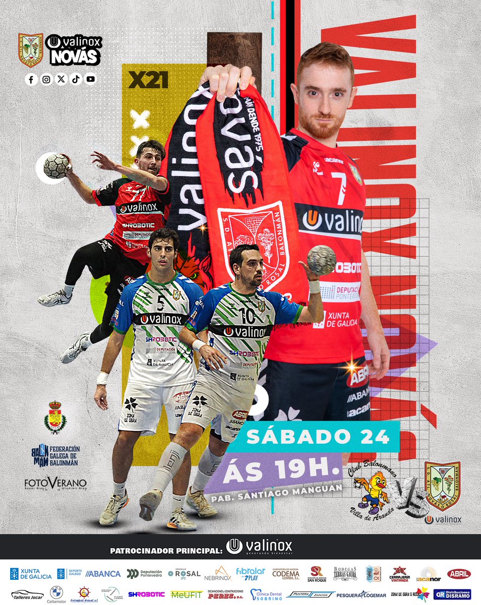 🐗🧐Nova xornada á vista! 

🔋🧠 Coas pilas cargadas o equipo viaxa a Aranda de Duero co obxectivo claro. 🚍 Acompáñasnos?

🏆 DHPrata | X.21
🗓️ Sáb 24
⌚️ 19h
⚔️ Tubos Aranda Villa de Aranda -  Valinox Novás