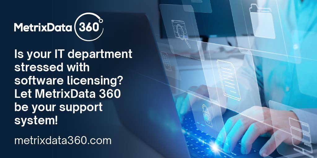 austinmik's tweet image. Is your IT department stressed with software licensing? Let #MetrixData 360 be your support system! Navigate complexities with ease and empower your IT team. Learn more. #ITSolutions #SoftwareSupport

hubs.li/Q02hk07P0