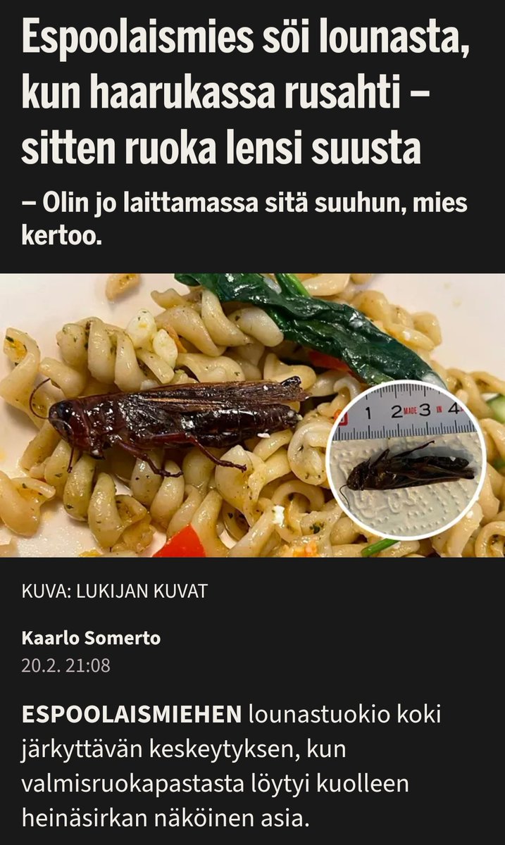 gothammer's tweet photo. Jonnet ei muista, mutta muutama vuosi sitten #YLE ja muu suomalainen #valtamedia hehkuttivat, kuinka hyönteisten ja muiden ökkömönkiäisten syönti on uusinta hottia ja tuota pikaa valtavirtaa. #proteiinit #suomimedia https://t.co/wwfoVp6DOn