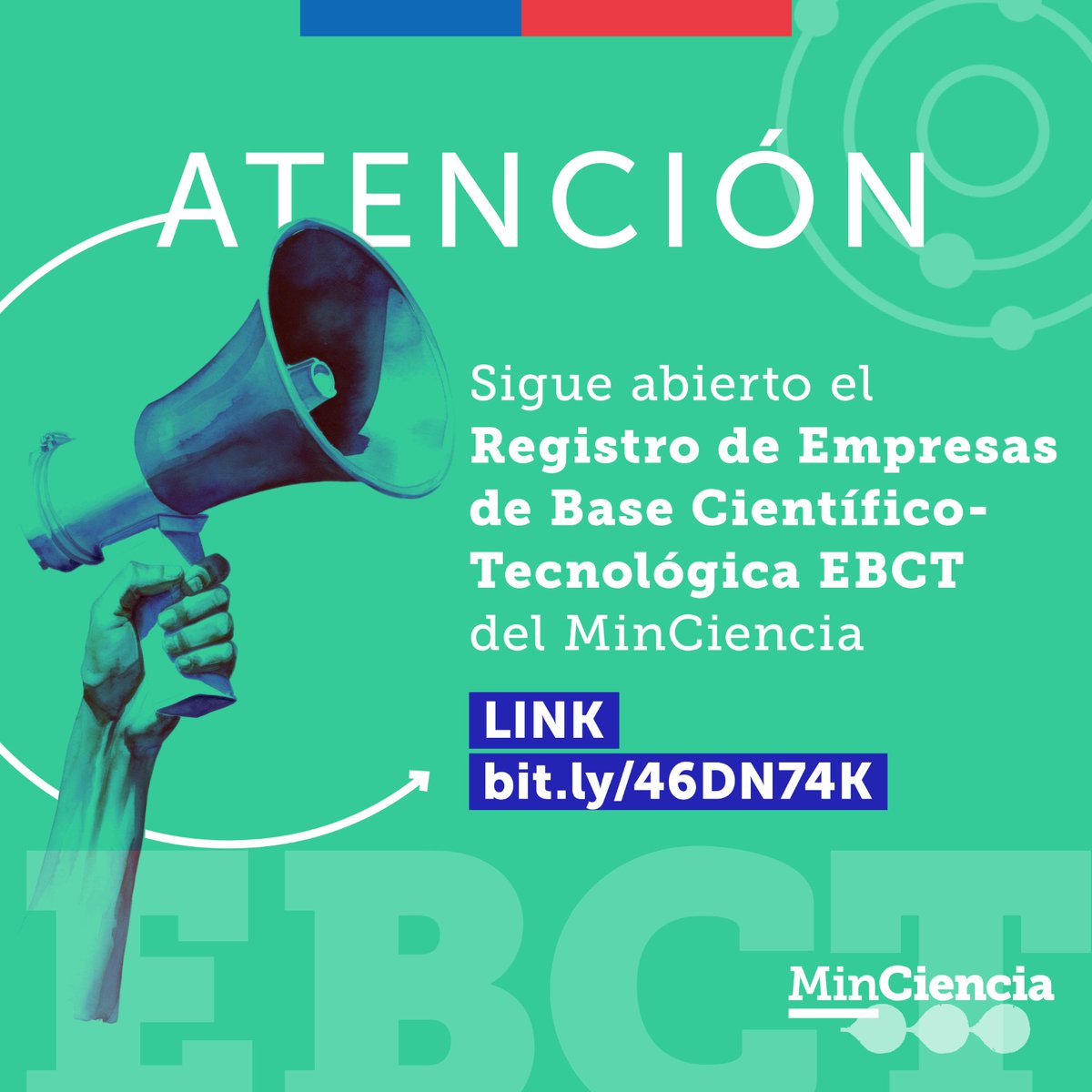 min_ciencia's tweet photo. ¿Para qué sirve el Registro de Empresas de Base Científico-Tecnológica #EBCT? 🧐
Con este registro, el #MinCiencia busca mantener actualizada la información de este tipo de empresas en Chile y compartir convocatorias, apoyos en diversos ámbitos, actividades de networking y oportunidades de colaboración nacional e internacional, entre otras. 🙌🏼
¡No te quedes fuera! Inscríbete en 📲 https://t.co/FVef8cypyA