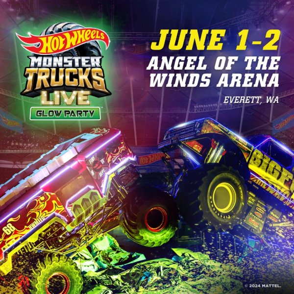 MyEverettNews's tweet image. Hot Wheels Monster Trucks Live Glow Party is coming to Everett in June: myeverettnews.com/2024/02/20/hot… #hotwheels #monstertrucks #glowparty #Everett