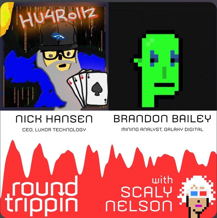 Check out my podcast <a href="/RoundTrippinPod/">Round Trippin</a> - a great episode with 2 OG Bitcoin miners about ordinals <a href="/bitcoinbeezy/">Brandon Bailey</a> and <a href="/hash_bender/">NickH</a>