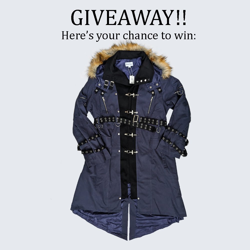 🎉 GIVEAWAY! 🎉 Here's your chance to win one of the custom color Mercenary Coats, in MIDNIGHT BLUE! The coat is a size US 3XL.

[ Follow, Like, Retweet ] For a chance to win a midnight blue Mercenary Coat!

Winner announced Feb 26th. Open worldwide, 18+. Good luck!