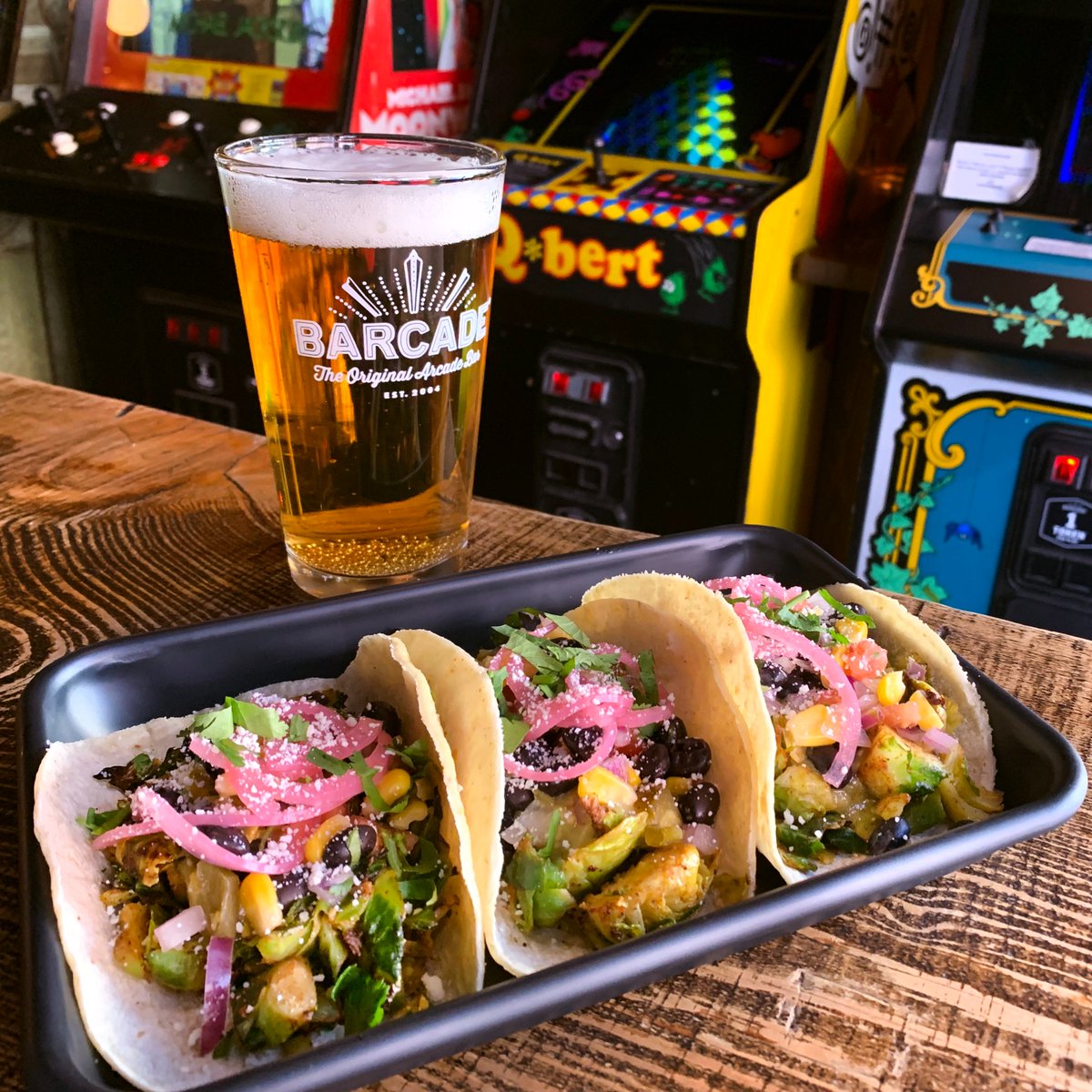 We're breaking out the brussel sprouts! Our Roasted Brussel Sprout Tacos are topped with salsa verde, corn salsa, pickled onions and cotija cheese — and best enjoyed with a beer!!

#Barcade #Fishtown #Philly #Philadelphia #PhillyEats #PhillyFoodie #PhillyFoodies