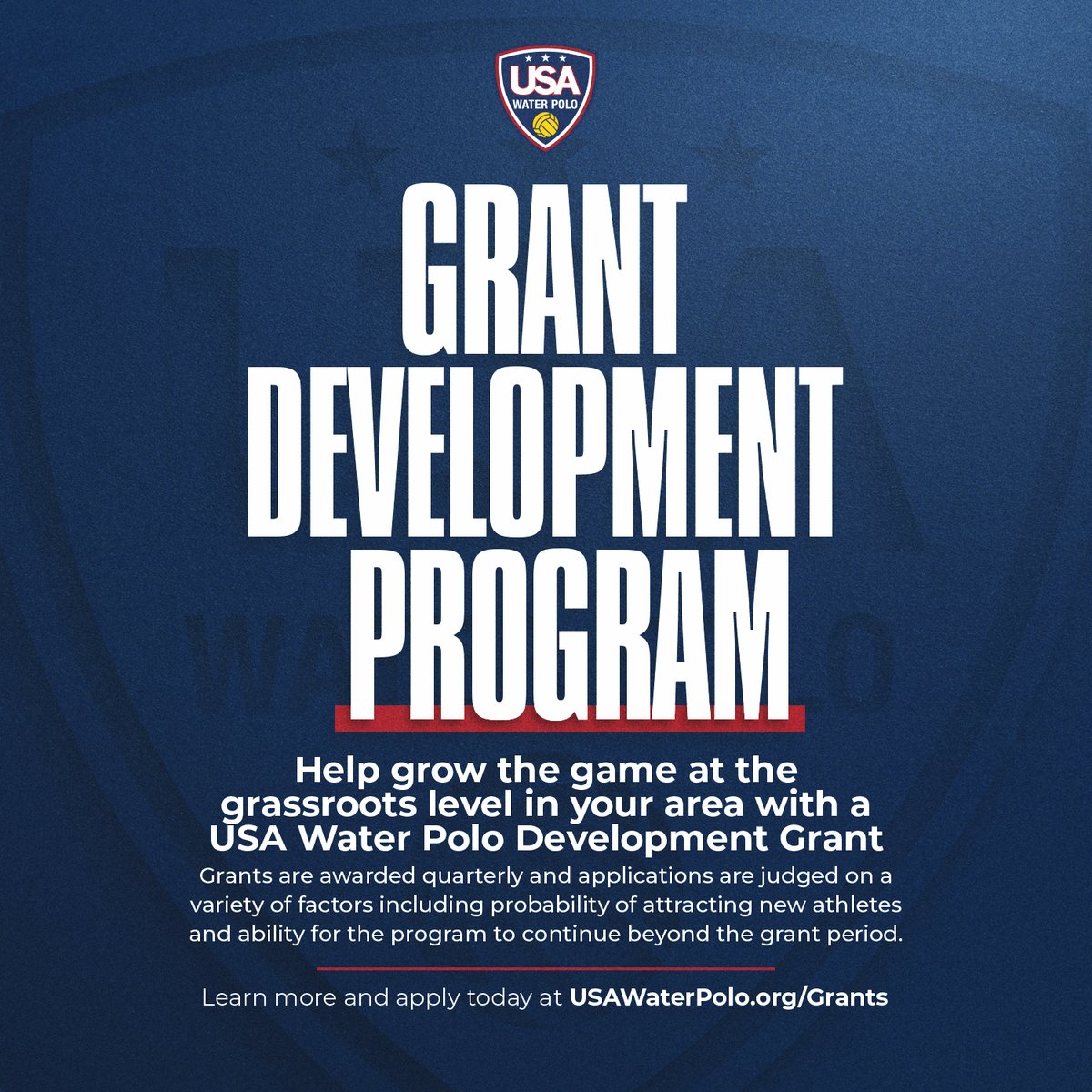 Looking to grow the sport of water polo in your community but need some extra help? Our Diversity, Equity, Inclusion and Accessibility Grant Program seeks to further the growth of water polo by providing financial support for programming. Learn more! usawaterpolo.org/grants