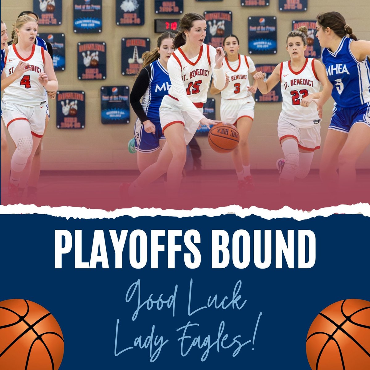 Our Lady Eagles Basketball team is headed to the playoffs! Their first game is tonight, Tuesday, Feb. 20, at 6:00 PM at Christian Brothers University. We have free tickets for the first 50 students who arrive with student ID. Join us to cheer on our Eagles!