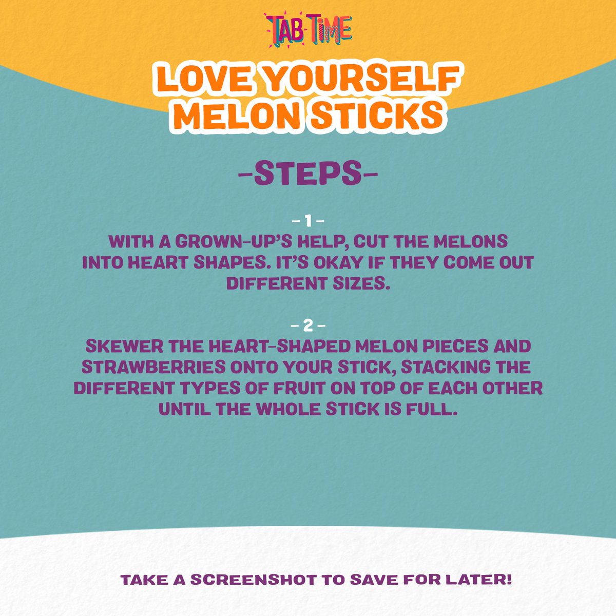 Ms. Tab has a snack you’ll love that’s all about… well, LOVE! 💖 These Love Yourself Melon Sticks are as sweet and easy as giving yourself a hug, or saying something nice about yourself 💚❤️🩷🧡

#healthysnacks #vegansnacks #kidssnacks #snacktime #tabtime #tabithabrown
