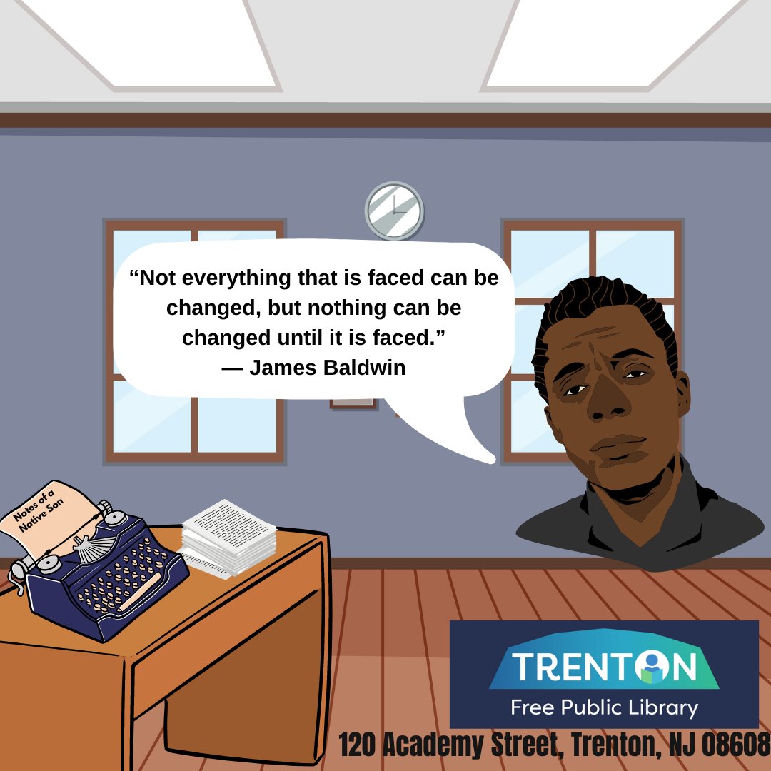 Celebrate #BlackHistoryMonth by exploring powerful works by and about black authors like James Baldwin at the Trenton Free Public Library! 🖤

 #Literature #DiverseVoices #ReadBlackAuthors #TFPL #BHM #TrentonFreePublicLibrary 📚