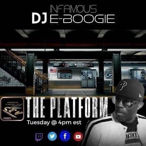 CharJ50's tweet photo. TUNE IN TODAY!! The Platform today at 4pm est with DJ E Boogie…new music, HipHop and R&B and also independent artist. Join us in the Creative Stream Live App (StreamLive section) and let’s enjoy the vibe!! #creativestreamlive #newmusic #djeboogie #ctvallstars https://t.co/mcIdXdmFeW