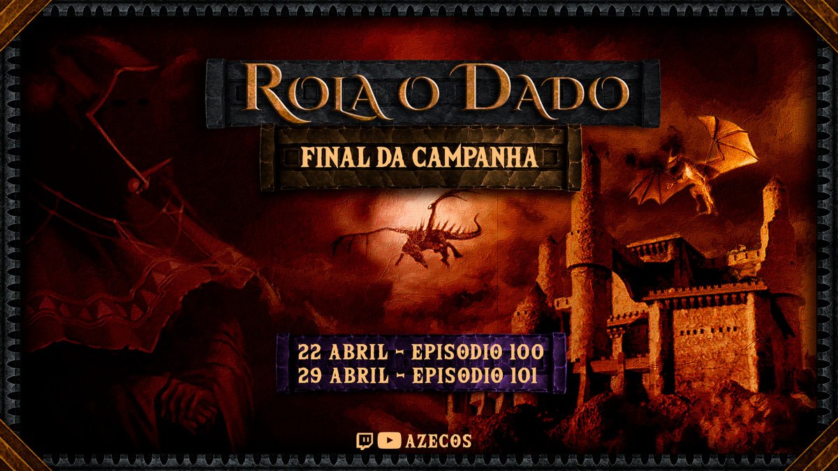 Rola o Dado - FINAL DA CAMPANHA

➡Ep 100: 22/04
➡Ep 101: 29/04

Os heróis precisam impedir que seu inimigo final se torne uma divindade maligna. Isto seria condenar Faerûn a uma eternidade de trevas.

Hora de se provarem realmente heróis!

Live na Twitch E Youtube!!