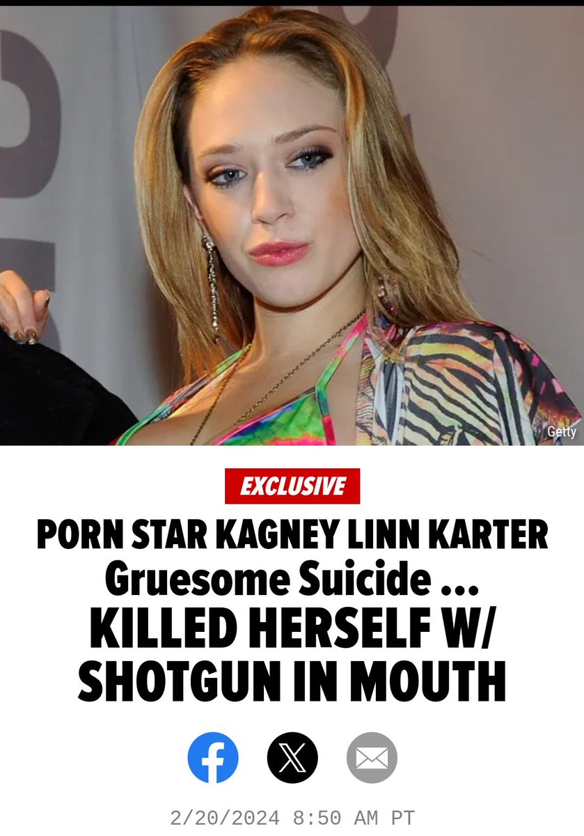She killed herself with a shotgun 🤯

The result of the degenerate porn industry.
Despite having sex with over one thousand different men, she never found true love.

#KagneyLinnKarter #SuicideAwareness #Suicide #QuitPorn #nofap #porn